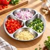 Prep Plate with Four Compartments Reusable for Condiment Organization