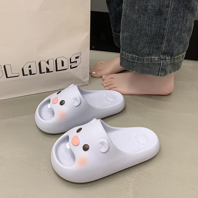 

Cute little beaver slippers women s summer new outdoor wear home indoor eva non-slip thick-bottomed dormitory cool slippers 36-37