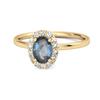 London Blue Topaz Solitaire Halo Accents Ring - 925 Sterling Silver Gold Vermeil