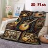 Guitar Legacy Art 2D Flat Pattern Flannel Blanket, High Quality All Seasons, Home Decor, Warmth and Comfort, Perfect for Christmas Gifts.