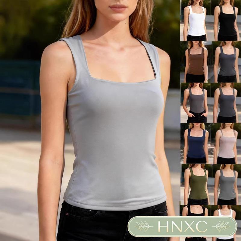 HNXC Women's Sleeveless Square Neck Fashion Casual Blouses & Shirts Classic Exquisite