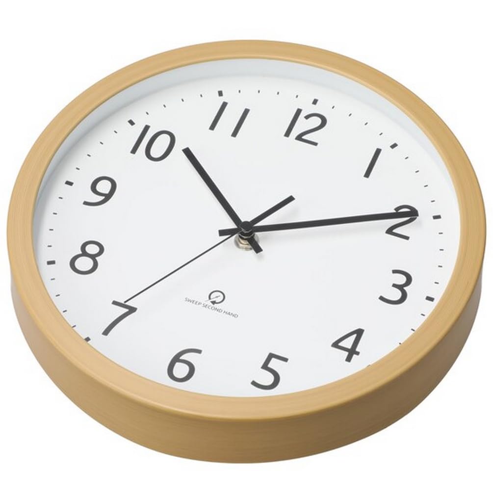 NITORI Silent Second Hand Clock SW 26cm 8172746 Wall/Desk 001FR, Diameter, Natural,