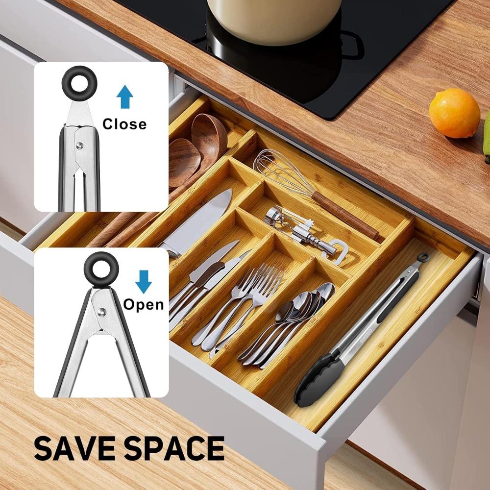 600ºF Heat Resistant Kitchen Tongs, 1Pc Silicone Food Tongs Premium Locking Cooking Tongs with Silicone Tips For Baking Steak