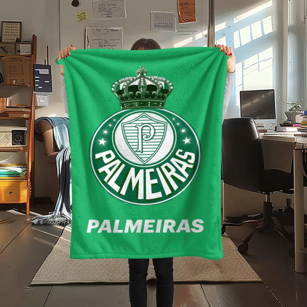 1Pc Palmeiras Print Flannel Blanket High Quality Warm Comfortable Cover for All Seasons Perfect for Gifts Home Decor