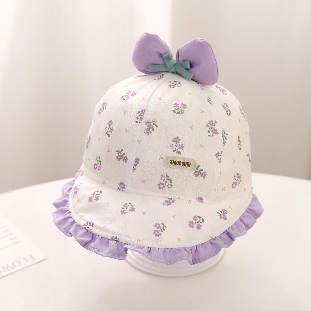 Blommigt Hinkhatt för Babyflickor - Vår & Höst - Koreansk Stil, Trendig, Bred Brätte, Tunn Version
