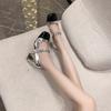 Fashion Fashion Pearl Chain High Heels Women Low-top Mary Jane Shoes Women's Summer Comfortable Versatile Single Shoes Dress Party Pumps