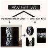 4Pcs Majestic Tiger Shower Curtain Set with Non-Slip Bath Mat, Toilet Lid Cover, Contour Rug & 12 Hooks, Bathroom Decor