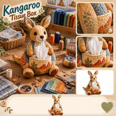 Animal Shaped Handmade Tissue Box Cover Soft Fabric Decorative Tissue Holder for Home Office Living Room Nursery Desk