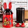 2026 Cute Rabbit Ear Trash Can - Large Capacity with Lid, High-End Design for Home & Living Room