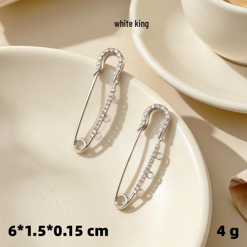 Korean Style Rhinestone U-Shaped Brooch Pin & Waist Cincher Scarf Buckle