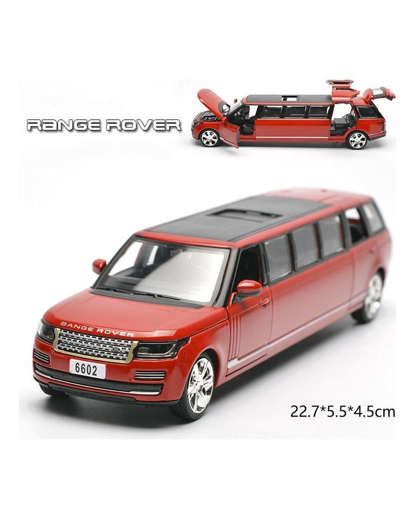 1/32 Scale Land Range Rover Lengthen Diecast Car Model Toy, Pull Back Toy Vehicle with Sound and Light for Kids Toddler Boys Girls Gift Collection