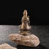 Mini Guanyin Buddha Statue Meditate Figurine GuanYin Bodhisattva Ornament Religions Guanyin Buddha Brass Buddha Ornament