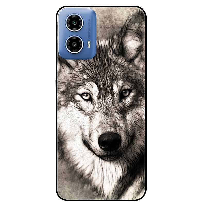 For Moto G34 5G Case G 24 Soft Silicone Fashion Animals TPU Bumper for Motorola Moto G24 G04 Painted Phone Covers Luxury Capa