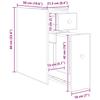 Narrow Bathroom Cabinet with Casters Artisan Oak Wood Based Material