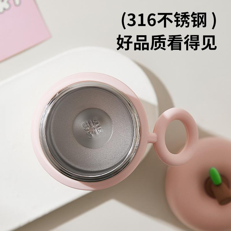 Cute high-value stainless steel thermos cup student niche portable mini pocket cup cartoon apple
