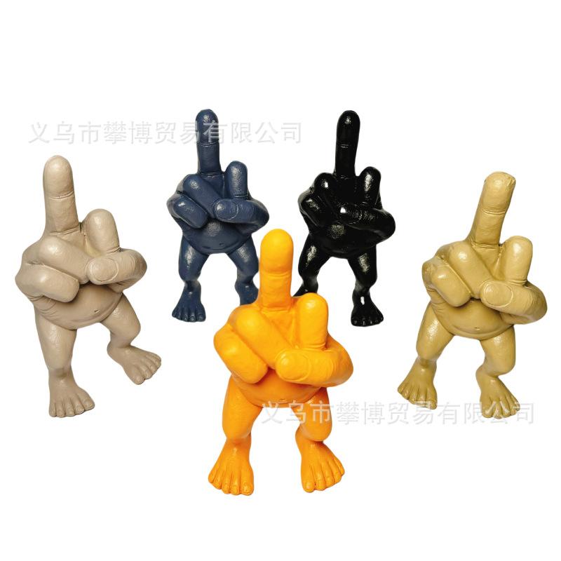 New Spoof Creative Funny Middle Finger Human Mold Leg Resin Craft Desktop Party Decoration Ornament