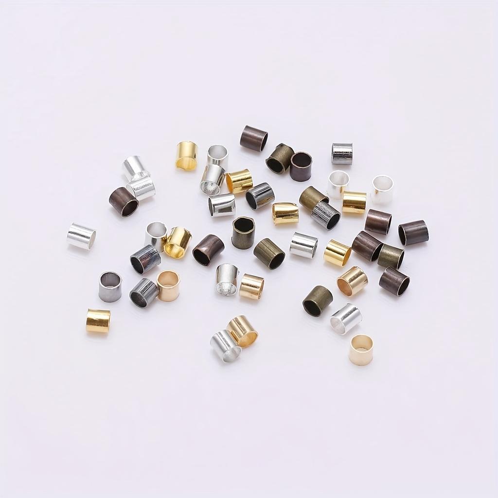200 Stück/Lot 1,5 2,0 2,5 mm Gold Kupfer Röhrchen Crimp Endperlen Stopper Abstandshalterperlen Für Schmuckherstellung Zubehör Halskette