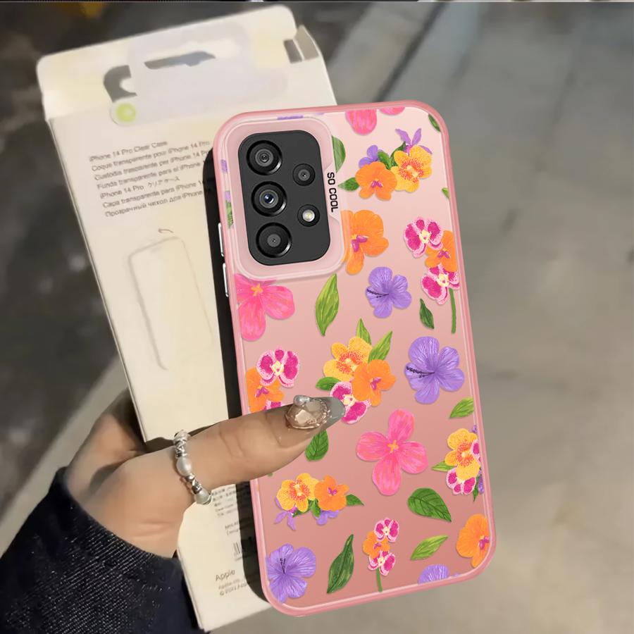 Case for Samsung Galaxy A06 A07 A03 A72 A50 A04 A05 A51 A52 A56 A54 A71 A10 A20 Back Phone Cover Fruit Flowers