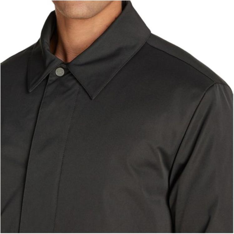 Calvin Klein Solid Color Lapel Warm Long Sleeve Zipper Mid-Length Coat Men Coats Black K10K113728-BEH