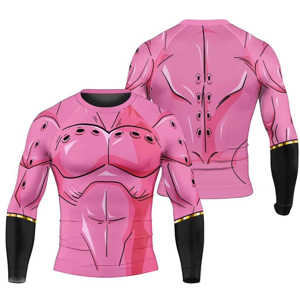 Autumn and Winter Men's Muscle Wear 3D Printed Crew Neck Long Sleeve T-Shirt