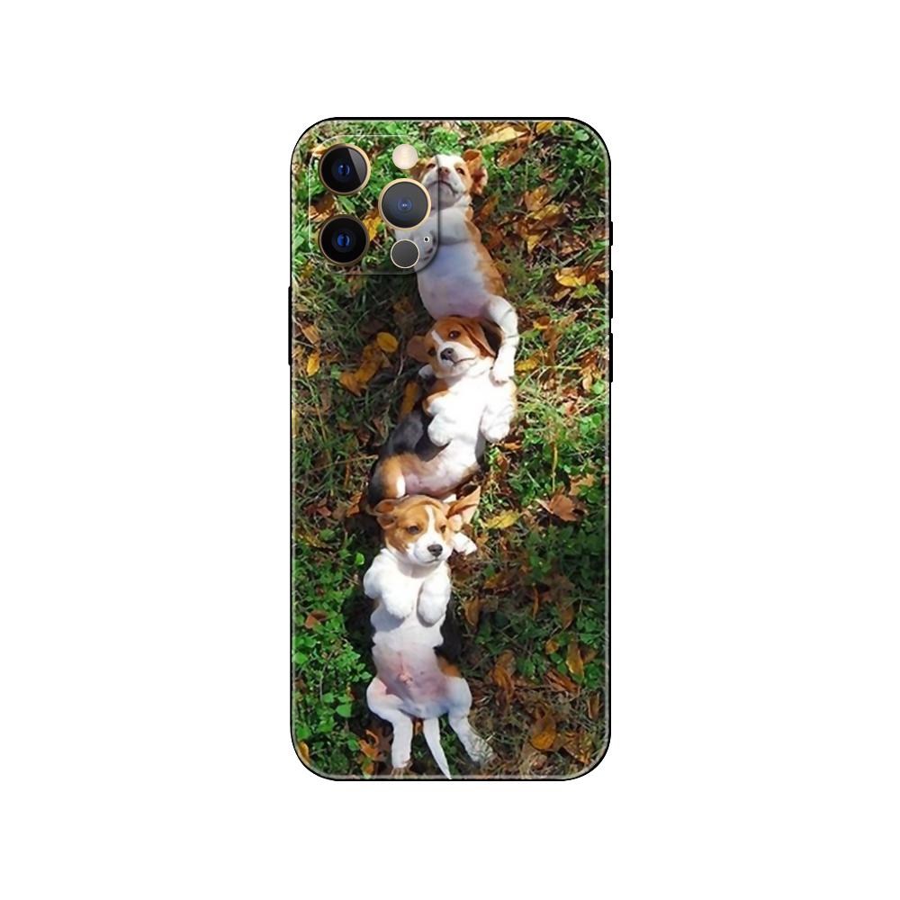 Beagle Dog Phone Case for Iphone 5 5s 2020se 6 6s 7 8 Plus X 10 XR XS 11 12 13 Mini Pro MAX Black Tpu Back Cover