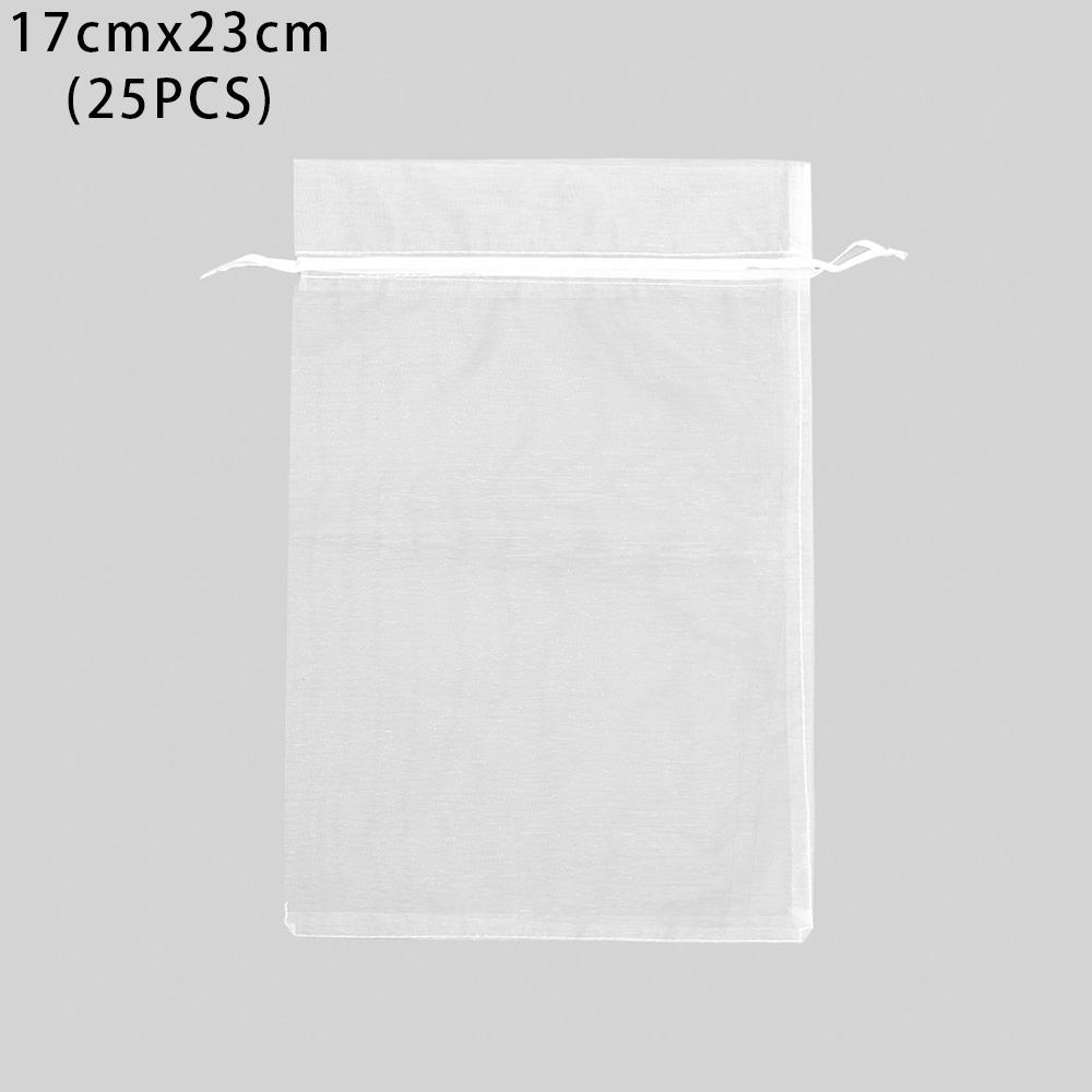 25Pcs/Set Organza Gauze Drawstring Bag Party Supply Christmas Favor Jewelry Packing Pouches Wedding Candy Pocket Gift Bags
