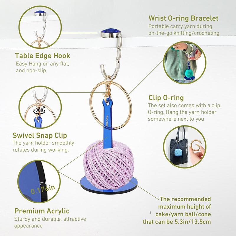 Acrylic Portable Wrist Yarn Holder Knitting Yarn Storage Yarn Ball Rack Acrylic Prevent Yarn Tangling Yarn Organizer