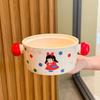 ZISIZ Cute Ceramic Noodle Bowl with Lid