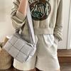Contemporary Cotton Space HandbagsLarge Puffer Woven Shoulder Bag for Women