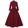Women's Vintage Medieval Halloween Dress - Stand-Up Collar & Large Hem Skirt
