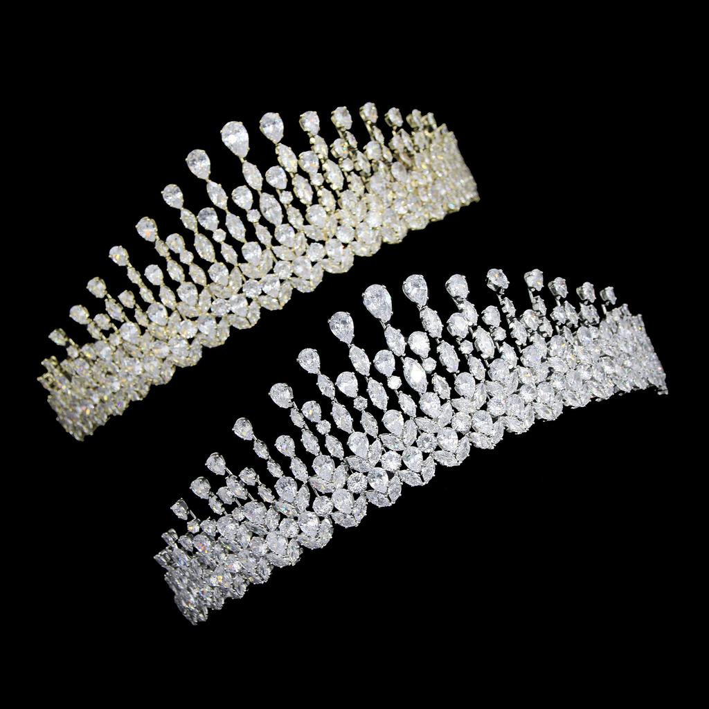 European and American Korean Version Bridal Hair Accessories Princess Crown Wedding Tiara Zircon Crown Palace