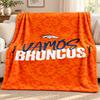 Denver Broncos Decke Flanelldecke Weich Gemütlich Plüsch Überwurf für Sofa Bett Leichtgewichtige Heimdekoration Outdoor Camping