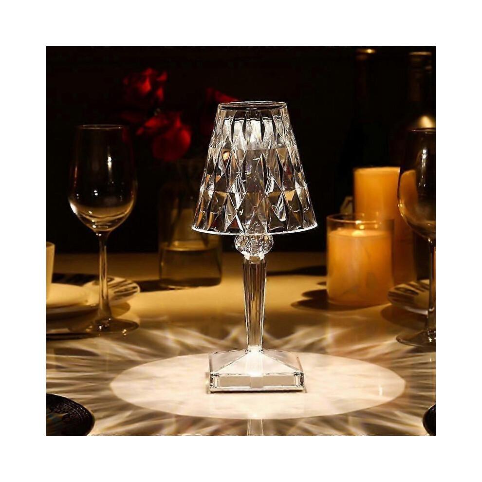 3colors Diamond Table Lamp Crystal Led Bar Table Lamp Rechargeable Touch Sensor Dimming Bedside Lam