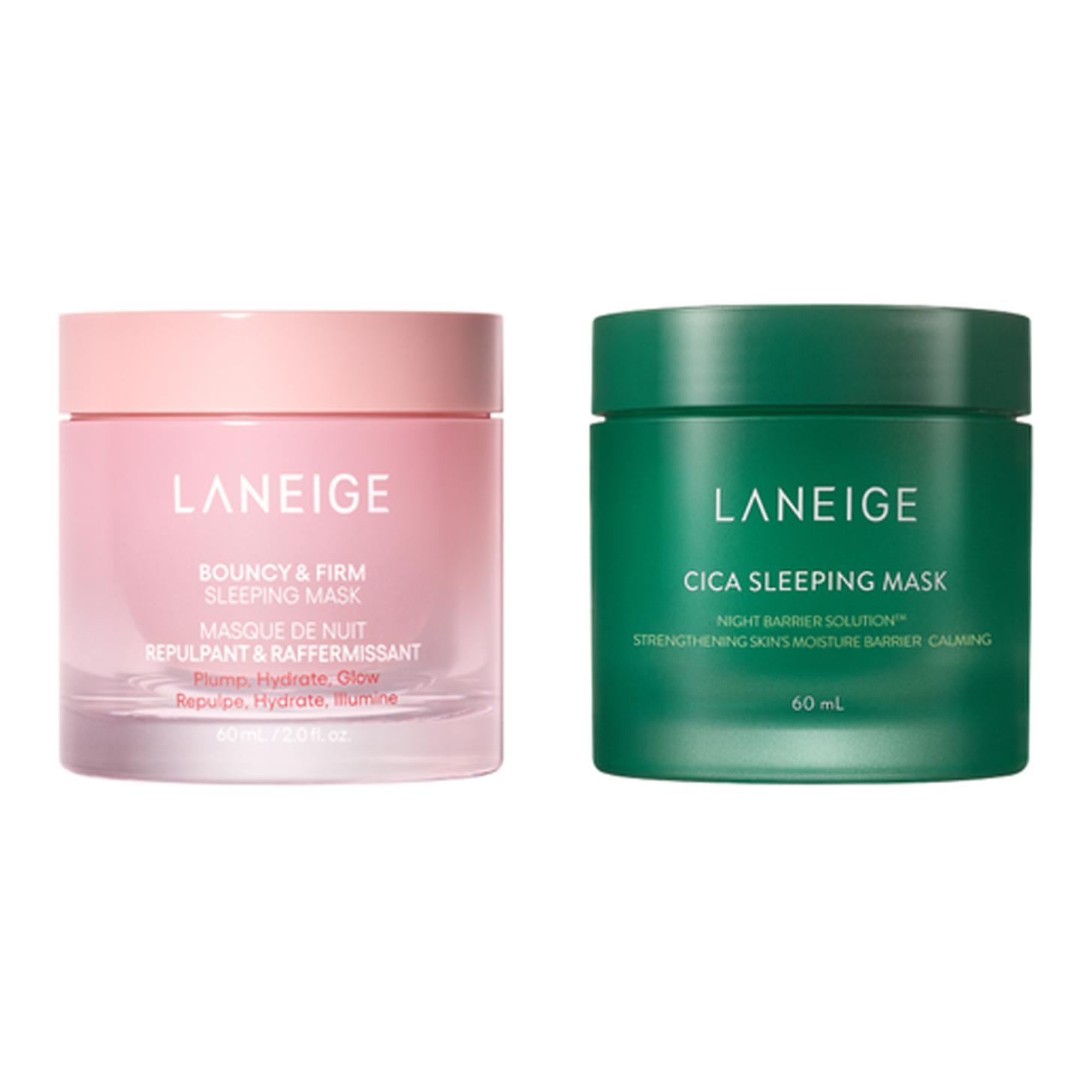 Laneige Bouncy & Firm & Cica Sleeping Mask Set 60ml+60ml