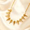 Punk Rivet Chain Necklace for Women,Hollow Water Drop Small Square Chain Choker Necklaces,Gold Plated Waterproof Jewelry Gift