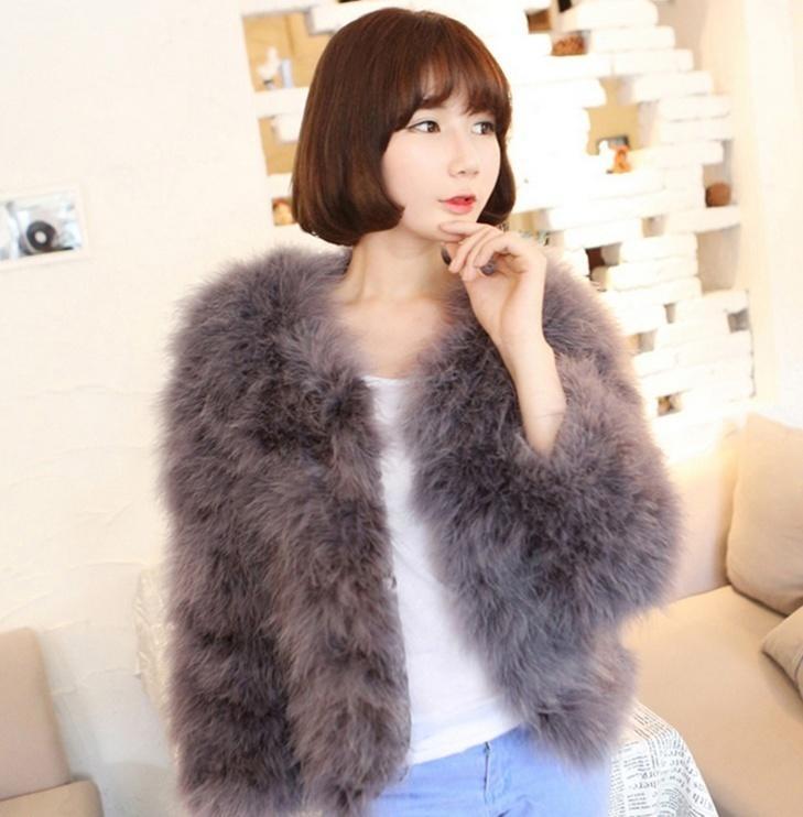 Warm Ladies Ostrich Fur Coat Short Turkey Feather Jacket Winter Overcoat At Affordable S Free Real Reviews With Photos Joom Warm Ladies Ostrich Fur Coat Short, Real Fur Coats Turkey