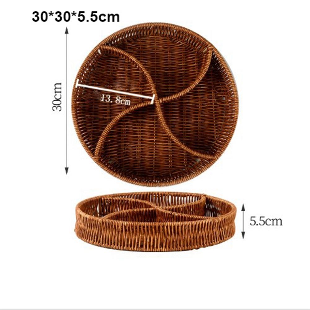 

Square Woven Rattan Snack Storage Tray Creative Bread Food Tray 10