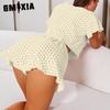 GMXIA Summer Short-sleeved Shorts Two-piece Loungewear Women's Loose Comfortable Suit