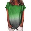 Women's Casual  Gradient Color Short Sleeved T-Shirt Tunic Blouse Tops