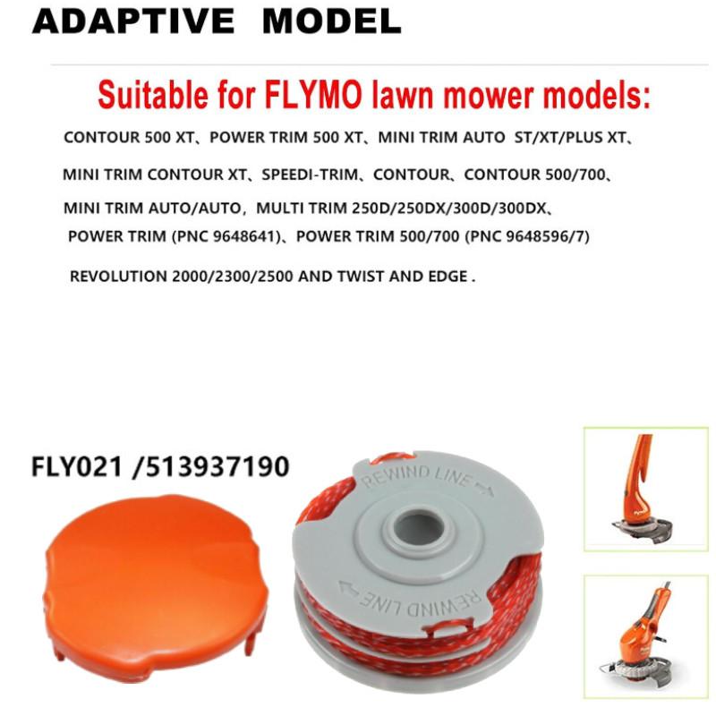 Fly021 Flymo For Fly0060 Lawn Mower Accessories Cover And Spool Grass Rope