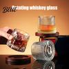 Food-grade Glass Cup Weighted Base Glass Beer Spinning Rotating Tumbler Whiskey with 200ml Unbreakable Bar Glasses for Party Use