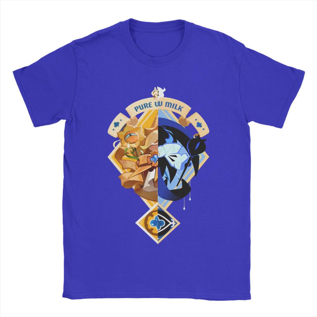 Shadow Milk Cookie TShirt for Men Cookie Run Kingdom Awesome Pure Cotton Tees Crewneck Short Sleeve T Shirts Clothing