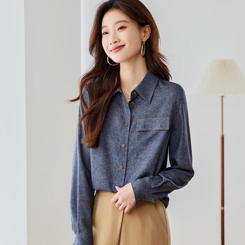 Srcr 19 Momme Mulberry Silk Long Sleeve Shirt 2XL