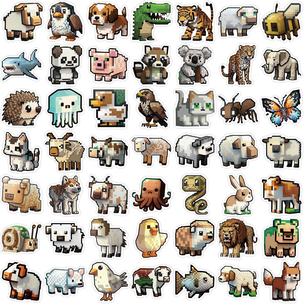 50 Mosaic Animal Style Graffiti Stickers Decorate Guitar Laptop Suitcase DIY Waterproof