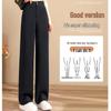 Langsha Women's Anti-Wrinkle Draped High-Waist Straight Suit Pants