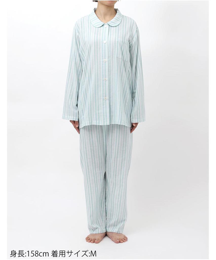 EP8070 Long Sleeve Pajamas with Cotton Double Gauze Wing/Wacoal Women's Pants, 100% (Body),