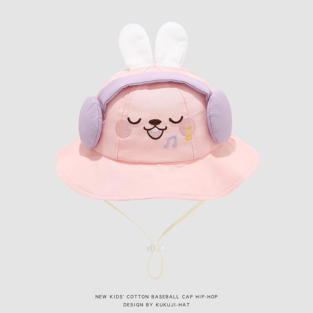 2026 Spring Unisex Baby Bucket Hat - 3D Cartoon Bear Design, Kids Fisherman Sun Hat