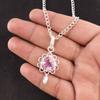 Sisters Day Deal Heart Morganite Stone Wedding Gift Boho Pendant Sterling Silver PP-4-12