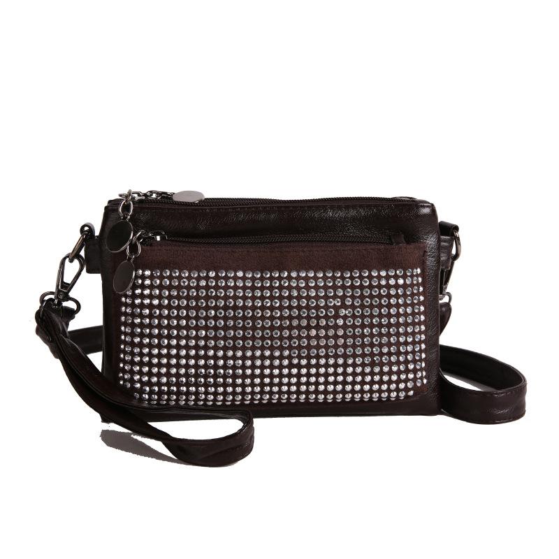 Women's Small Square Bag With Diamonds Shoulder Crossbody Bag