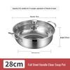 Double Flavor 304 Stainless Steel Hot Pot with Handles - Large Capacity for Clear Soup & Spicy Pot, Induction Cooker Compatible